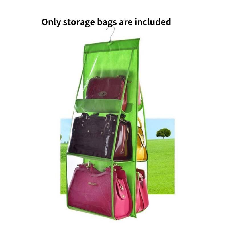 Large Capacity Non-woven Hanging Wardrobe Storage Bag For Purses In Black