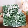 Palm leaf flannel blanket tropical leaf blanket for sofa outdoor camping soft exotic blanket