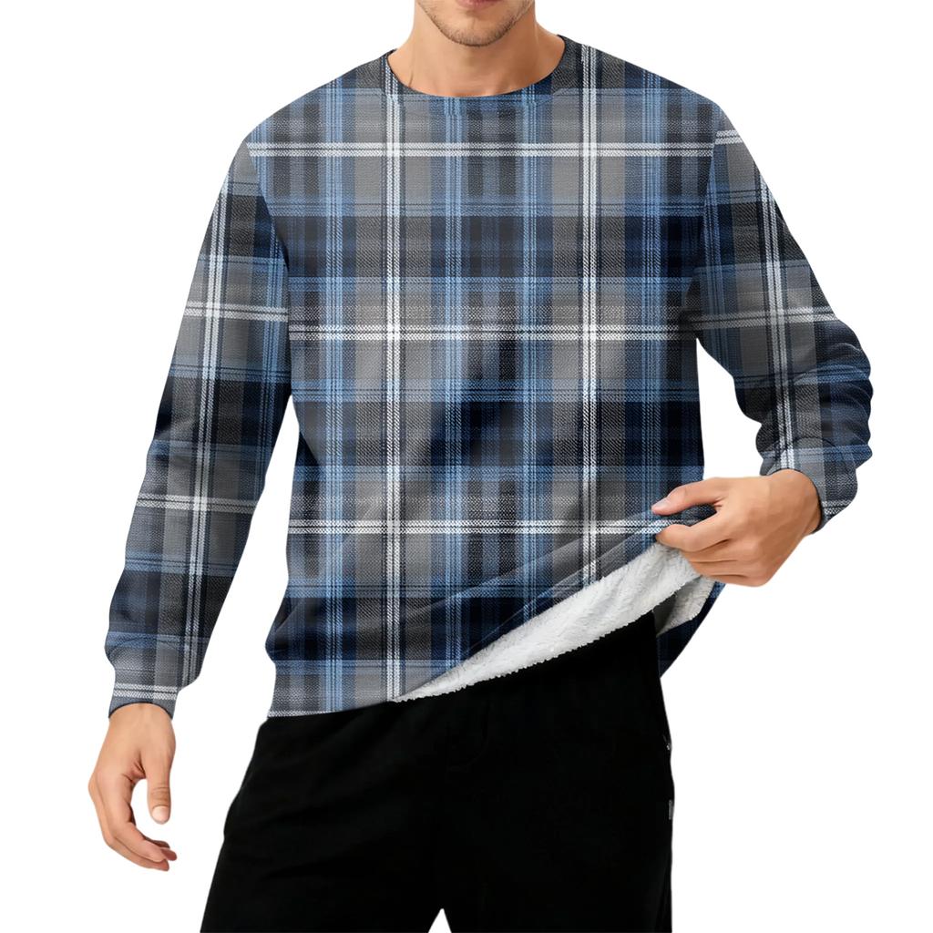 Men's Round Neck Fleece-Lined Thick Warm Sweatshirt