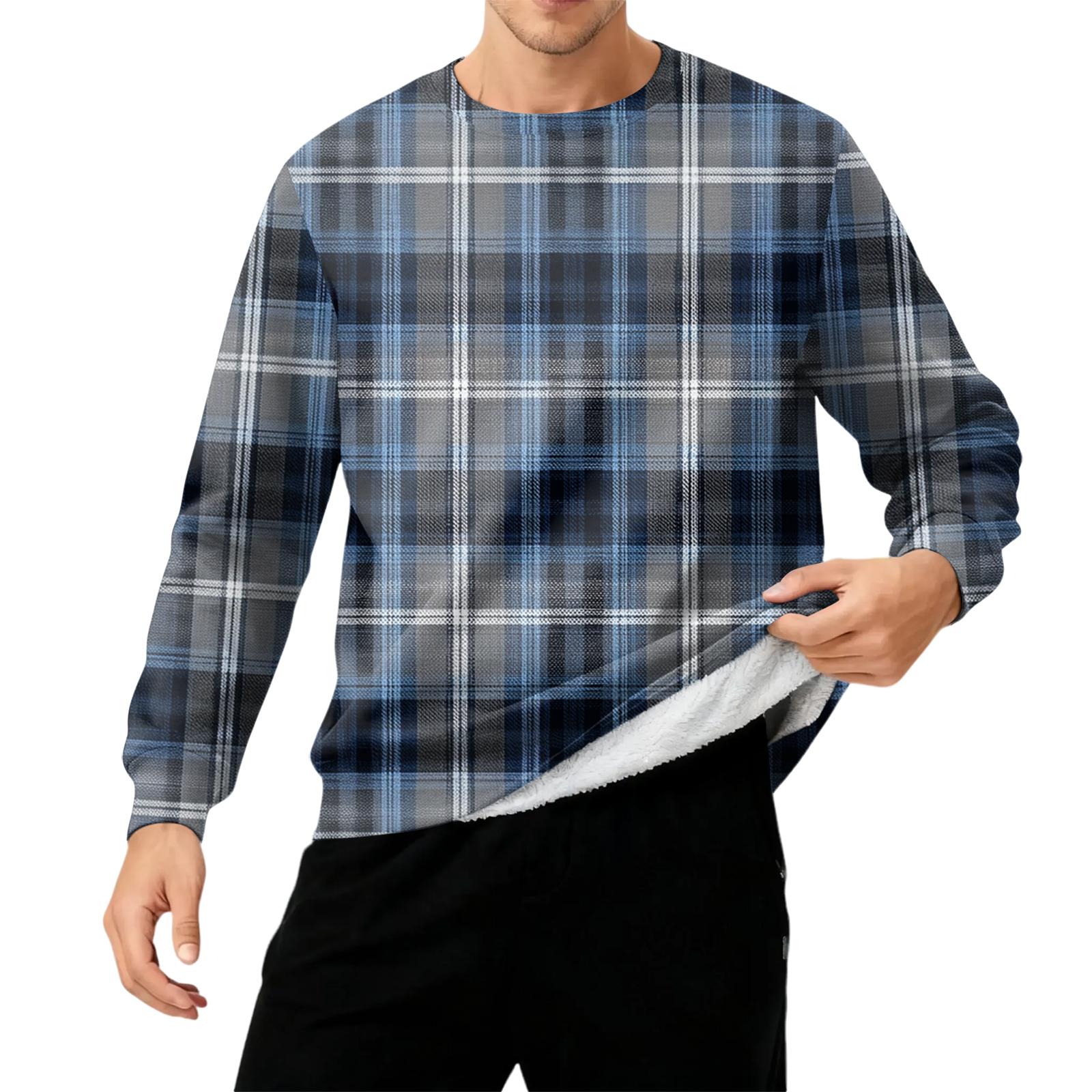 

Мужская толстая теплая толстовка с флисовой подкладкой и круглым вырезом XXL синий