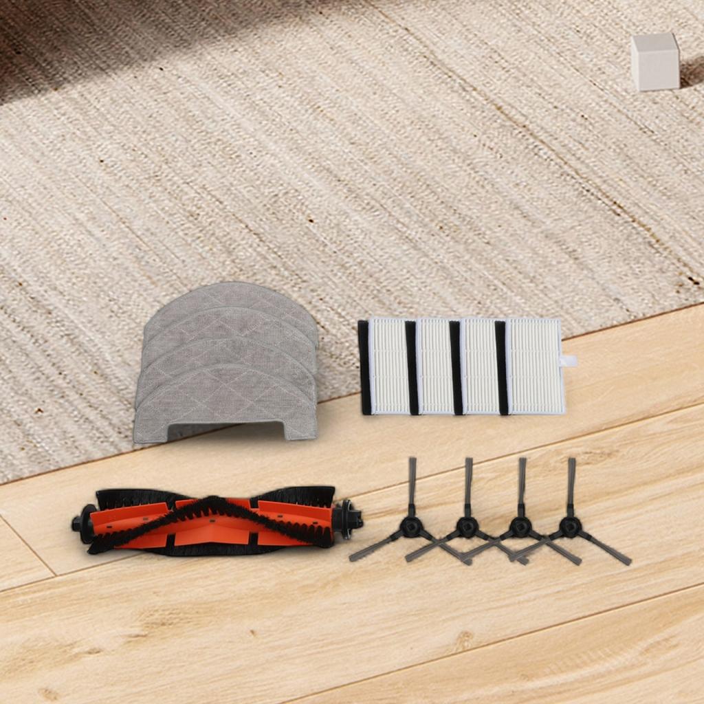 Main Brush Side Brush Filter and 4 Cleaning Cloths for Mova E10/E20 PLUS