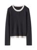 Women's Half-Zip Round Neck Wool Two-Piece Sweater - Spring/Autumn 2026 Edition