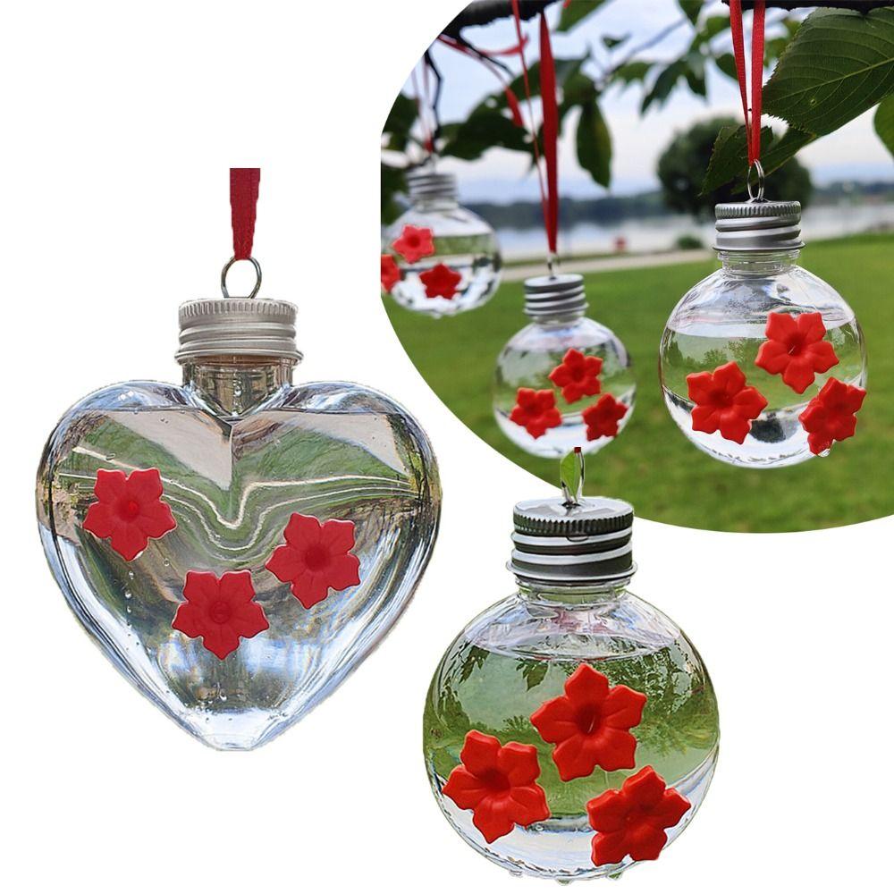 

PET Birds Water Dispenser Transparent Visible Hanging Bird Feeder Durable Hummingbird Feeder Park Spherical