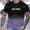 Oversized Tshirt Casual Men's T-Shirt Summer Hope fighting  Short Sleeved T-Shirts For Men 3d Word Printed Tops Men's Clothing