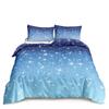 Comforter Kawaii Moon Starry Night Sky Blue Pink Purple Star Galaxy Bedding Sets Full Size For Boys Girls Comforter