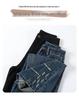 Women's High-Waisted Wide-Leg Velvet Jeans - Slimming, Loose Fit, Floor-Length, for Spring & Autumn
