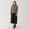 MUJI Washable Wool Dark Mocha Size BA1P5A4A Women's Mid-Gauge V-Neck Cardigan, Brown, XL,