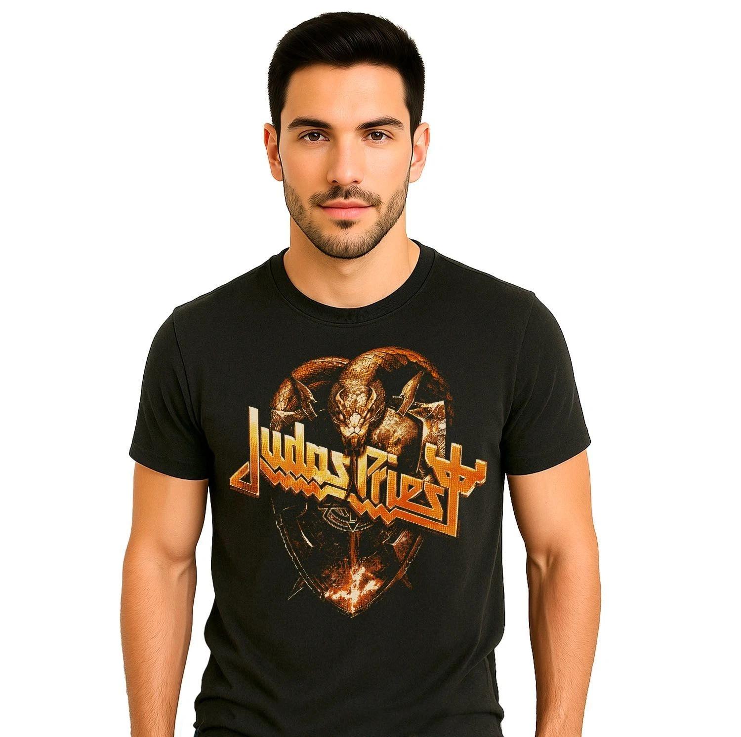 

Официальная футболка Judas Priest Оригинальная Черная Рок-футболка Serpe- S