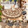 Absorbent Half Round Door Mat Anti-Slip Entry Mat Carpet Retro Semi Circular Doormat  Household Use