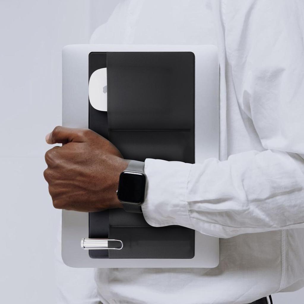 Lacdo Maus-Halter für Externe Festplatte Laptop-Tasche Organizer mit Taschen und Aufbewahrungshülle für und Schwarze 3-Taschen-Laptops, Selbstklebende Laufwerk/SSD