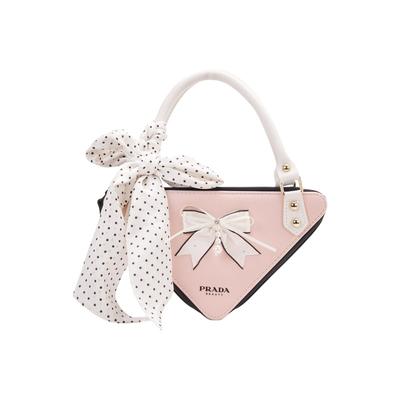 [Customized Cosmetic Bag] Romantic Capor French Style Sweet Cool Gentle and Elegant Niche High-end Polyester Fiber Handbag Pink