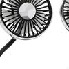 Car USB Dual Head Hose Seat Fan Auto Cooling with Light Accessories 3 Speed for