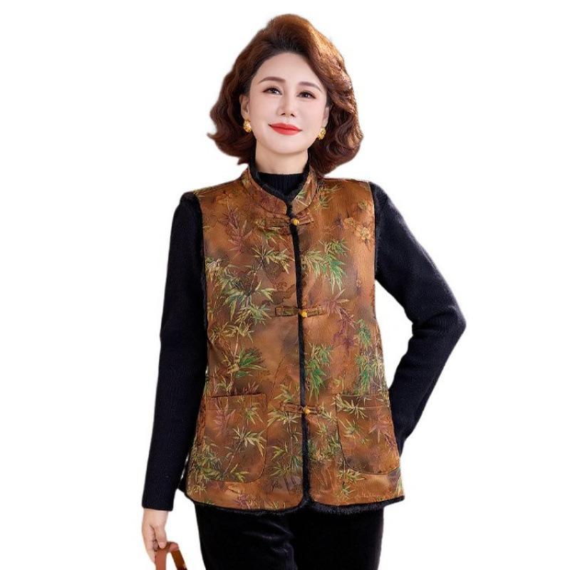 

Зимняя хлопковая жилетка куртка большого размера жилет осенне-зимний утолщенный терможилет женский 7XL кофейный