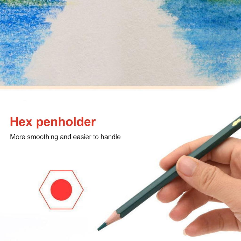 48Pcs Colored Pencils Water Soluble Oil Based Hex Vibrant Presharpened Sketch Pencils for Coloring S