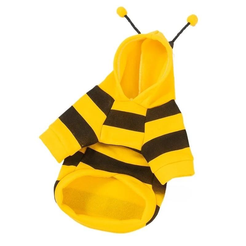 Bee Pet Puppy Coat Apparel Outfit Dog Hoodies Winter Warm Cat Cosplay Costume Holiday Outfit for Small Medium Dogs & Cats