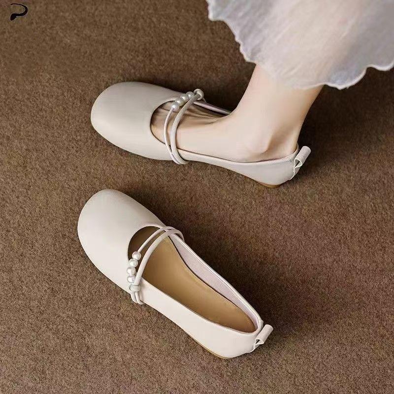 Mary Jane small leather shoes with cheongsam horse dress women's new flat soft-soled single shoes one pedal