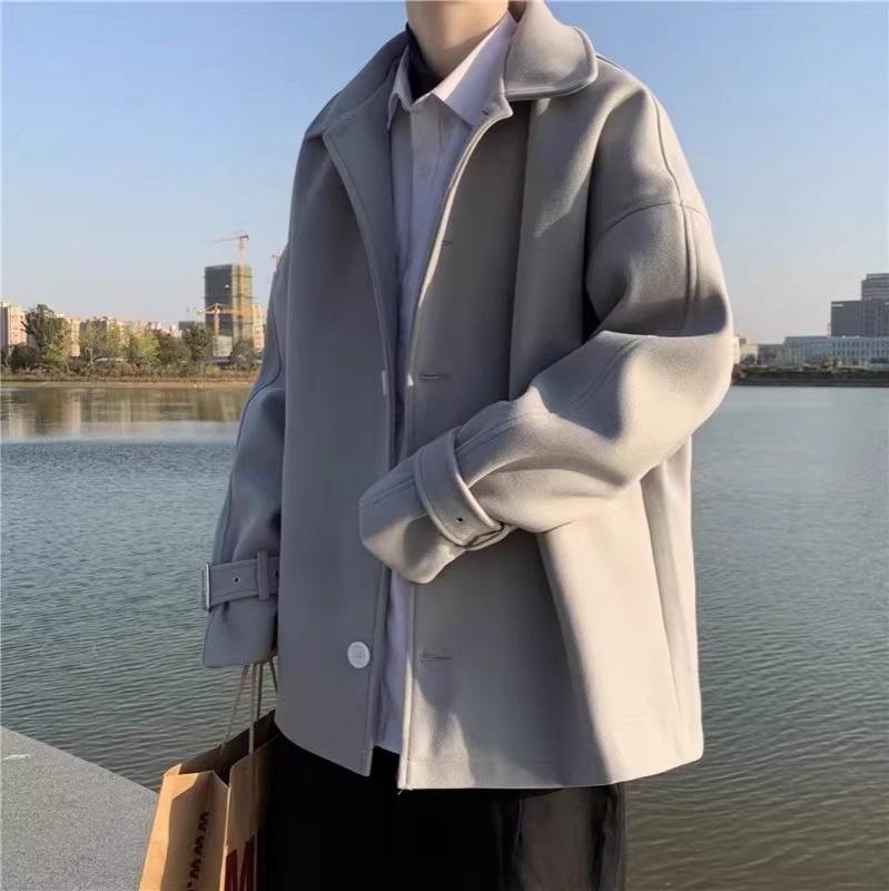 Cleanfit Korean Woolen Coat: Versatile Design, Men's Trendy British Style, Autumn/Winter Double Layer Warm Executive Jacket