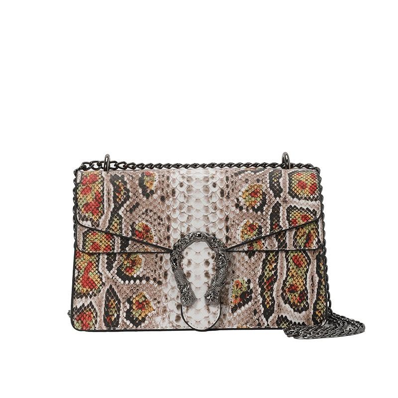 New Fashionable High-end Snake Pattern Bacchus Bag Single Shoulder Crossbody Trendy Women's Bag