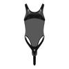 Herren Glänzender PU Ärmelloser Stehkragen Beutel Bodycon Bodysuit Dessous