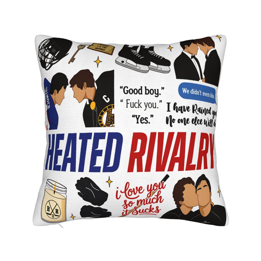 Heated Rivalry 21 Square Pillow Covers Polyester Car Cushion Case Cool Decor Pillowcase 45*45