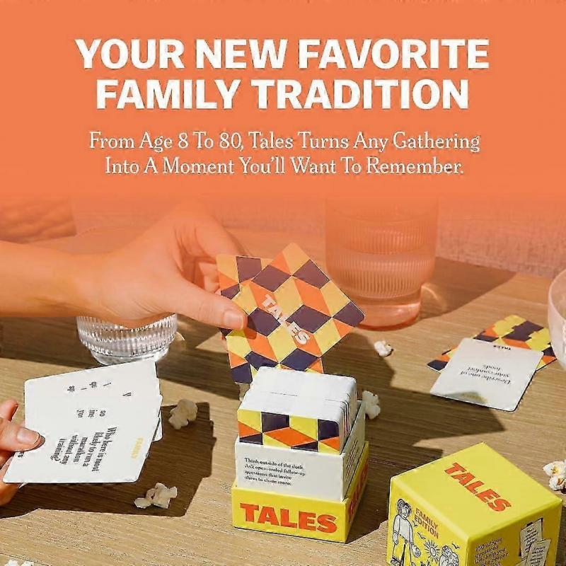 TALES 150 Conversation Cards, Family Edition, Perfect for Family Games for Adults, Teens, and Kids, Gifts, Holidays, and Gatherings