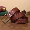 Belt Men's Retro Hand-Rub Color Distressed Pure Cowhide Leather Pin Buckle Fashion Trendy Korean Style Brass Buckle Belt