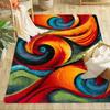 Tappeto con Stampa a Spirale Multicolore Tappeto con Motivo Astratto Retrò Tappetino Resistente alle Macchie e Lavabile per Arredamento Soggiorno Camera da Letto