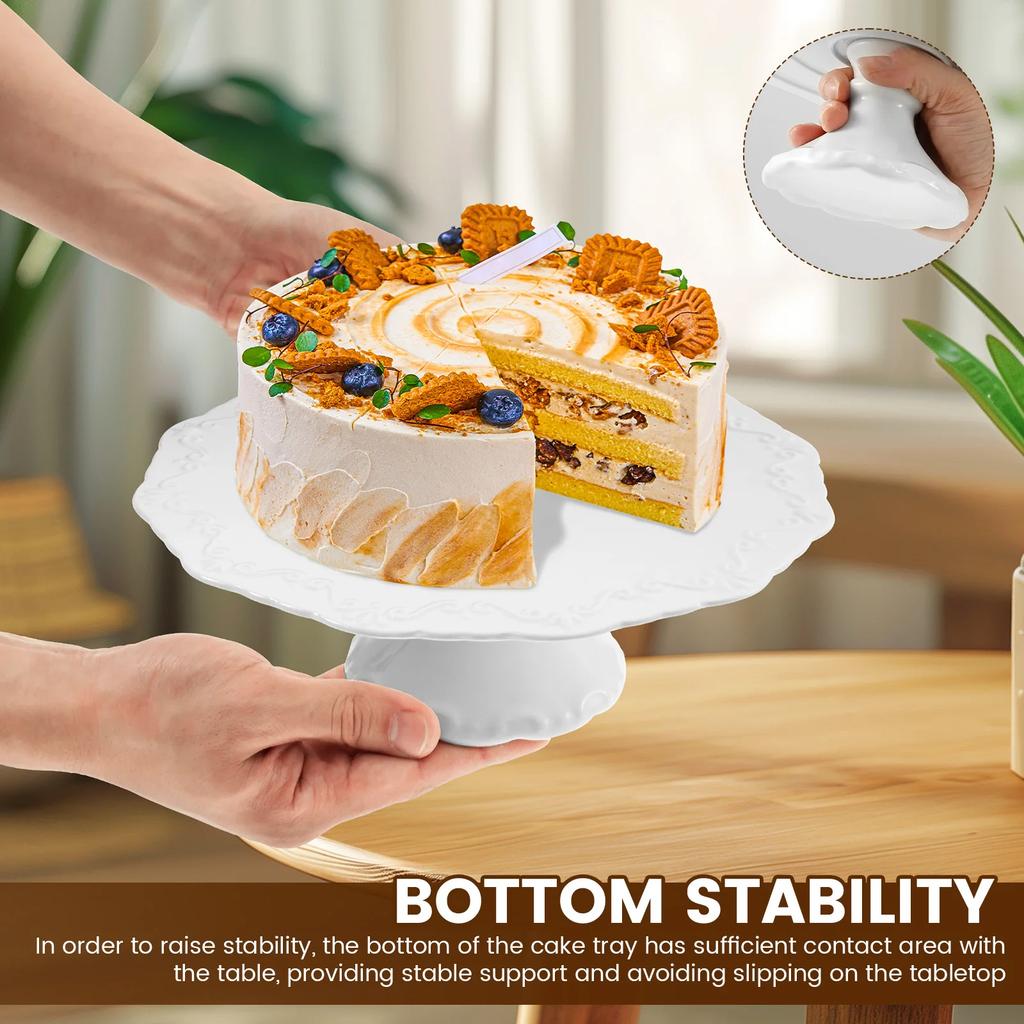10inch Ceramic Cake Stand for Cupcakes Donuts Decorative Cake Pedestal Stand for Birthday Parties Weddings Baby Shower and Other