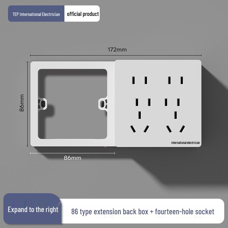 86 Type Multi-functional Five-Hole Wall Socket Converter with Switch and Power Strip