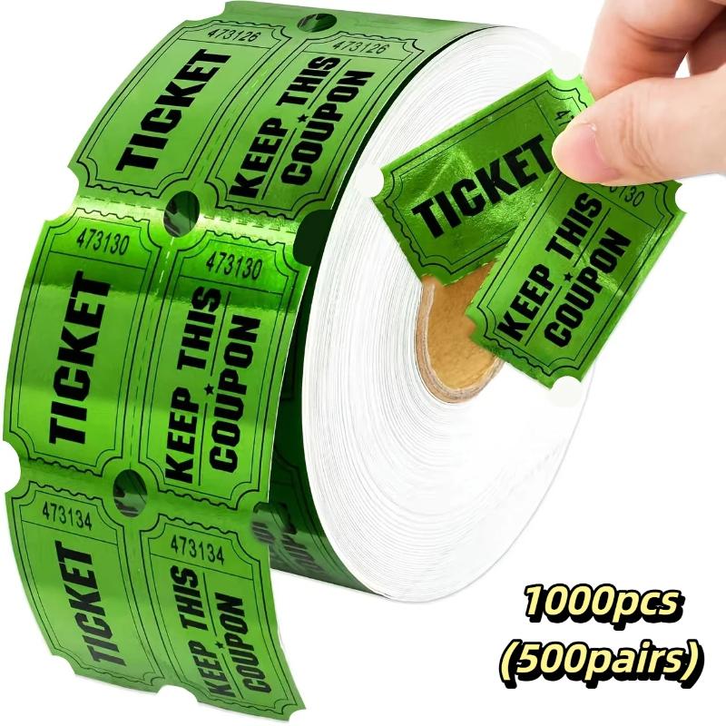 Colorful Tearable Raffle Tickets Double Rolls Admission Ticket, For Events, Competitions, Classroom Rewards, Carnivals
