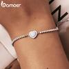 BAMOER Neue Ankunft Authentische 925 Sterling Silber Opal Herz-Förmigen Anhänger Armband Fit Frauen Sterling Silber Schmuck Geschenk