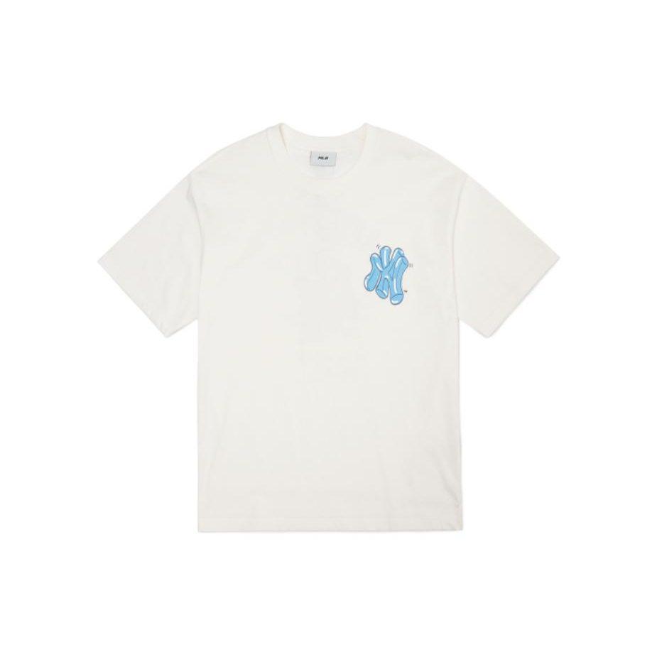 MLB T Shirts Unisex Ivory White Crew Neck Moderate 3ATSL1023-50IVS