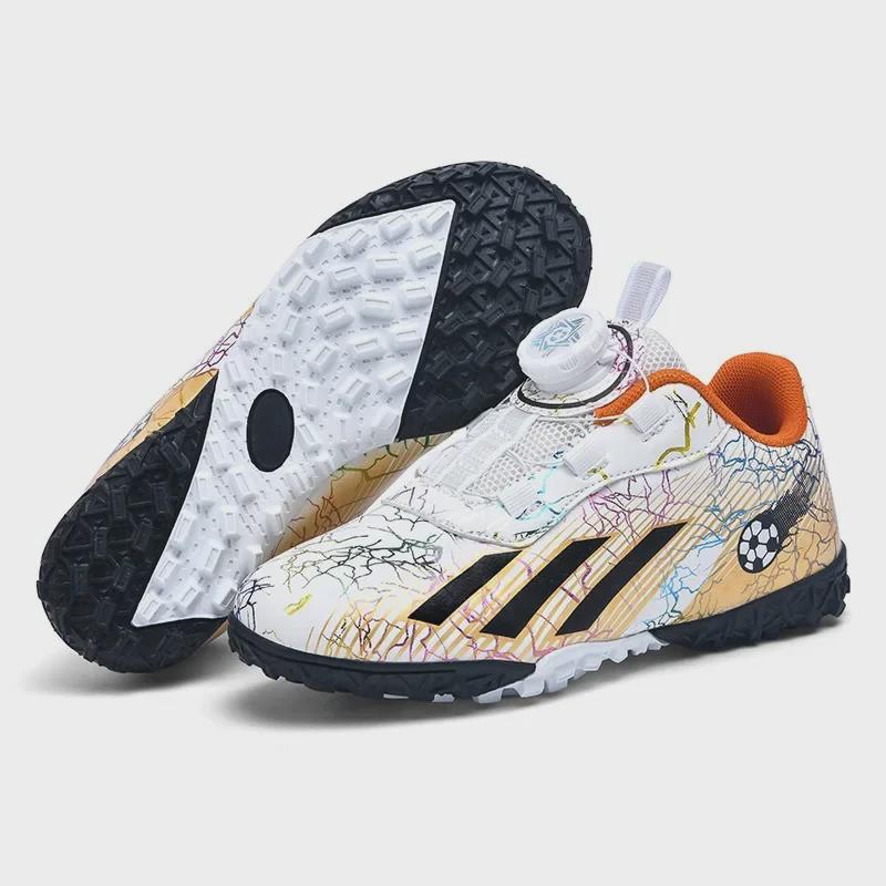 Kids' Low-Top Rotating Buckle Football Shoes for Boys and Girls