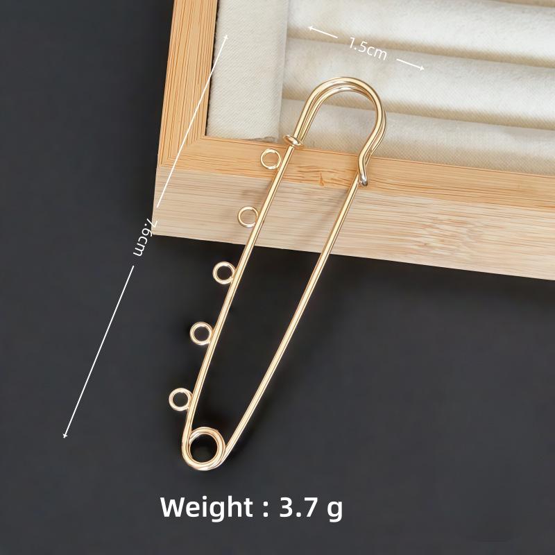 Colorfast Electroplated Safety Pin Brooch with Loop Holder for Sweaters and Pants