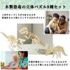 Nicheez 3D Wooden Puzzle Building Set of 8 Interior Educational Gift Kit, Dinosaurs, Model,