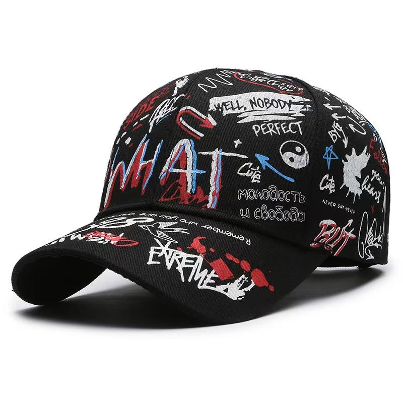 Hats  Spring and Autumn Korean Version Graffiti Letter Printing Breathable Baseball Cap Men s Sun Protection Visor Outdoor Cap Adjustable