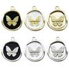 1 KC Gold/White K Alloy Round Butterfly Pendant Necklace, 18x21mm DIY Jewelry Accessory