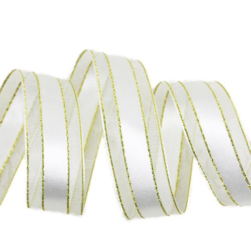 (25yards/roll) 25mm gold edge satin ribbon high quality gift packaging ribbon wedding gold ribbons