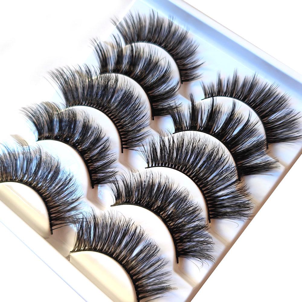 Set of 5 Diverse False Eyelashes: Dense, Dramatic Styles for Stage & Nightclub Events - European-Asian Fusion