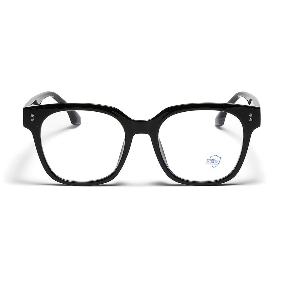 Transparent Frame Glasses Men'S Square Rivets Harajuku Ins Plain Square Flat Glasses