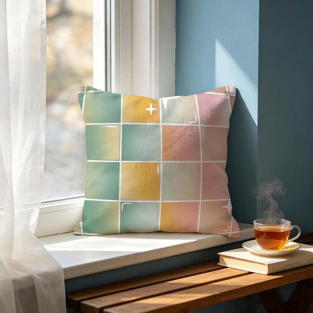 Art S Sternen-Schachbrettmuster Kissenbezug Kissenbezug Set Stk x x x Kissenbezug Dekorativ Sofa Heimdeko