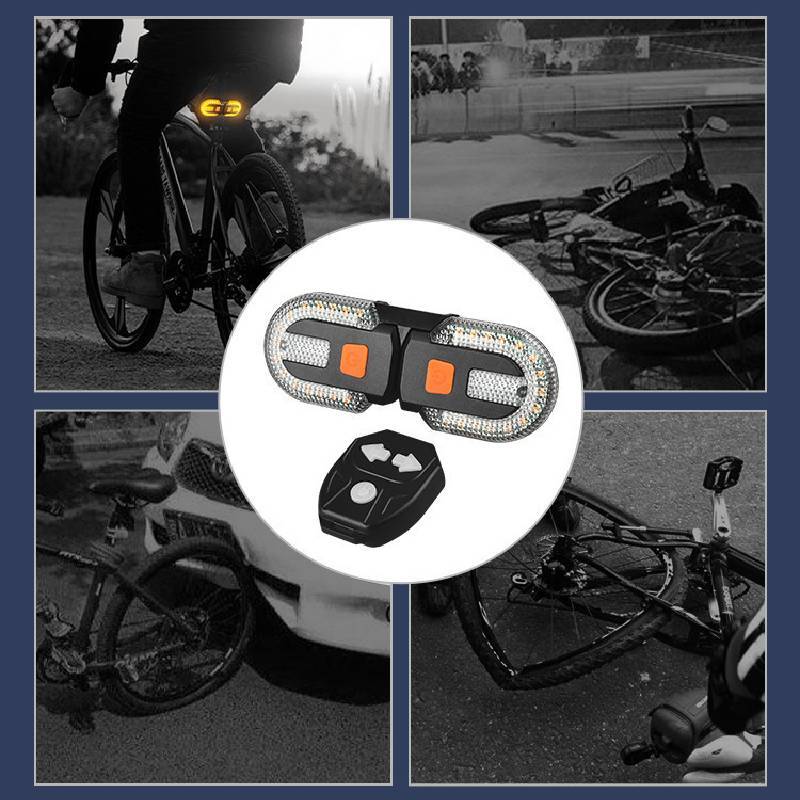 Bicycle Tail Light Wireless Remote Turn Signal With Charging For Night Cycling