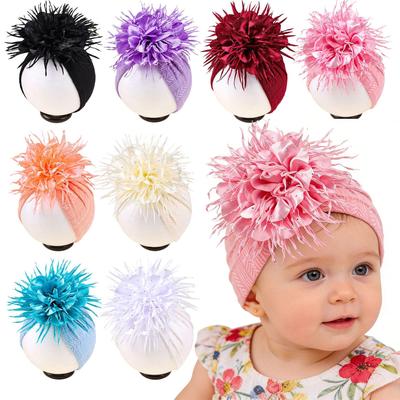 Handmade Large Sequin Flower Children's Hat for Newborn Fontanelle Protection
