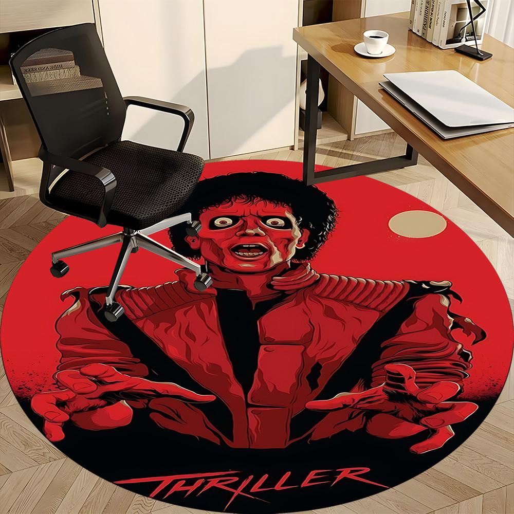 1pc Michael Joseph Thriller Office Round Area Rug, Under Office Chairs Bedroom Living Room Home Decor a1022370