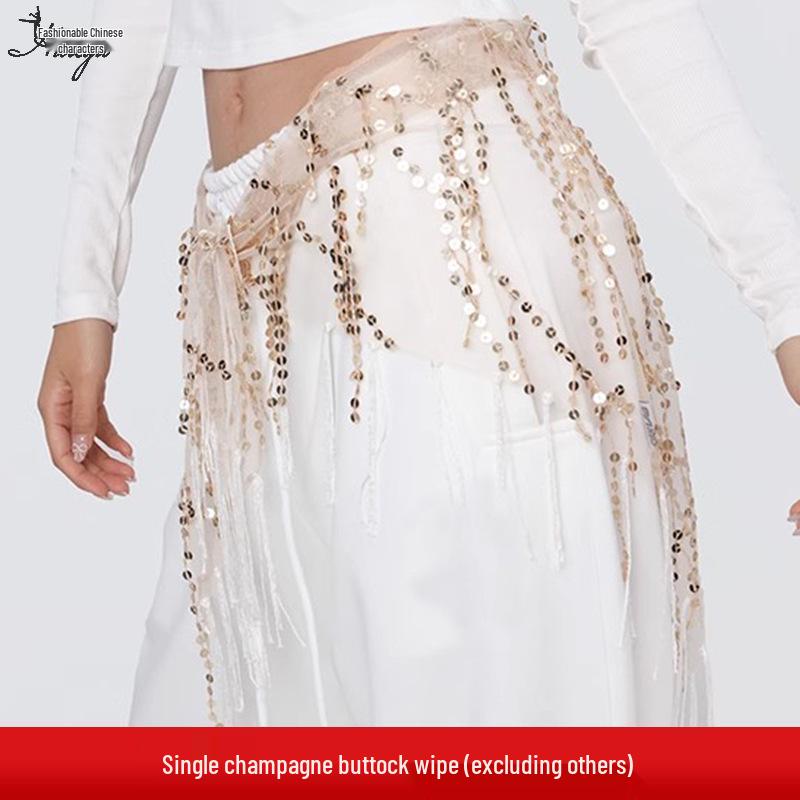 

Трендовый пояс с пайетками и кисточками - Универсальный аксессуар для талии для джаза и уличных танцев One Size