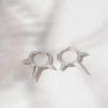 925 Silver Cone-Shaped Three-Spike Punk Earrings