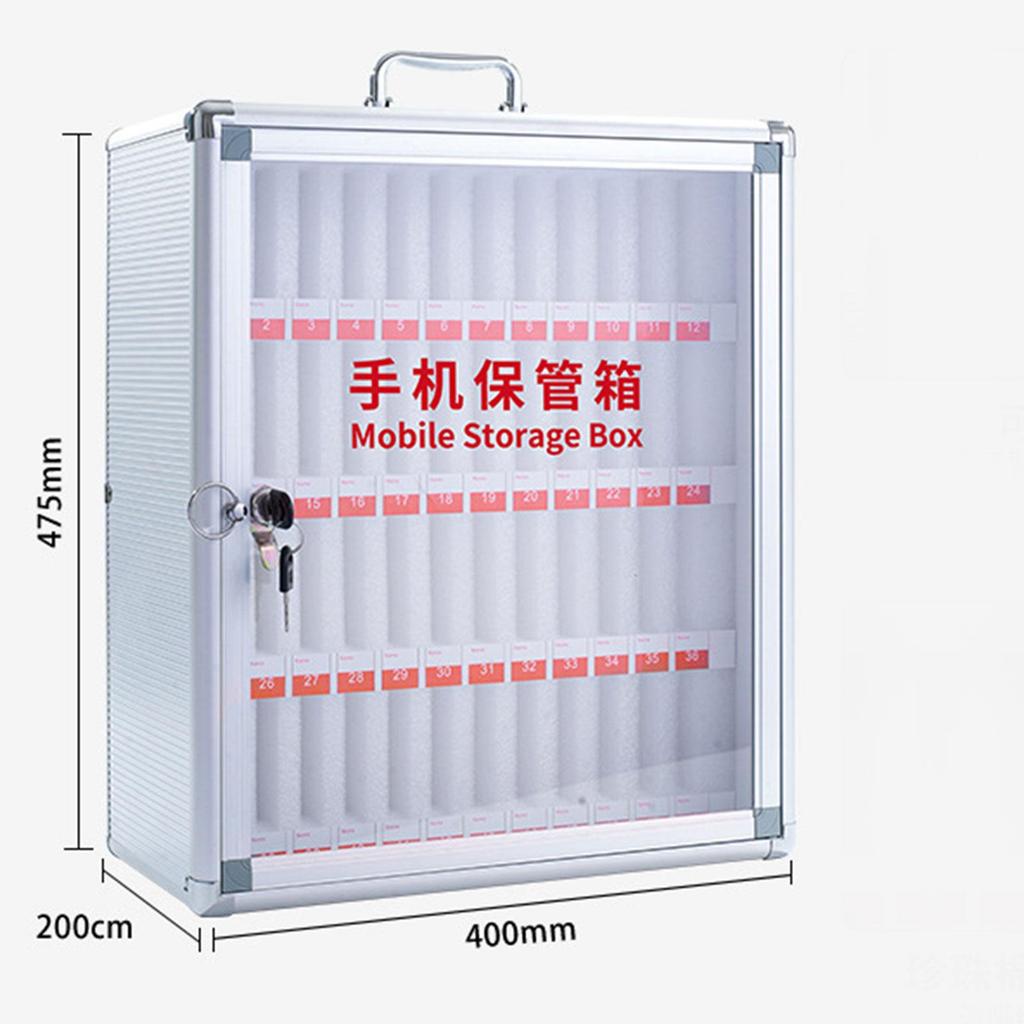 Lockable Mobile Phone Storage Box with Carrying Handle And Wall Mounting, Cabinet,