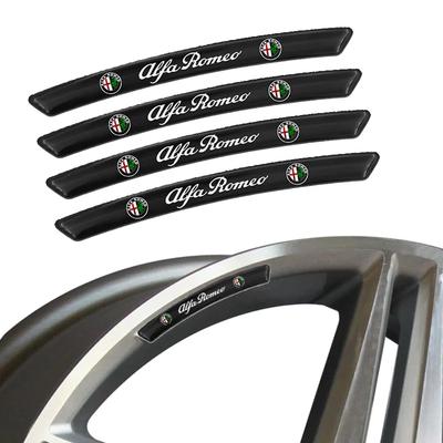 IMKC9 4Pcs Car Styling Wheel Aluminum Sticker Auto Stickers For Giulia Stelvio Brera 147 156 159 166 Giulietta Mito Tonale