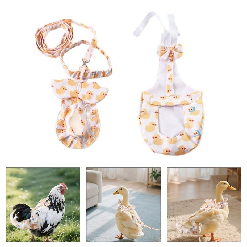 2pcs Set Animal Diaper Holder with Detachable Leash Breathable Fabric Fun Duck Diaper Leash Set