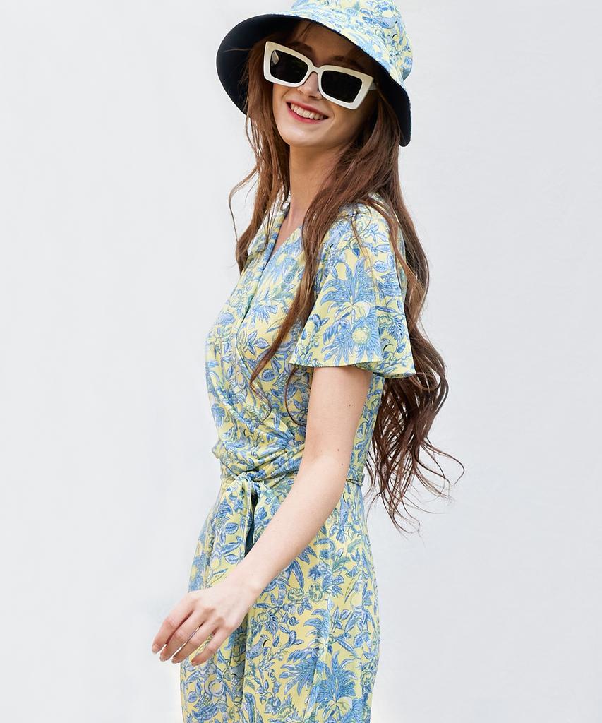 Bonide V&A Wrap Dress Yellow